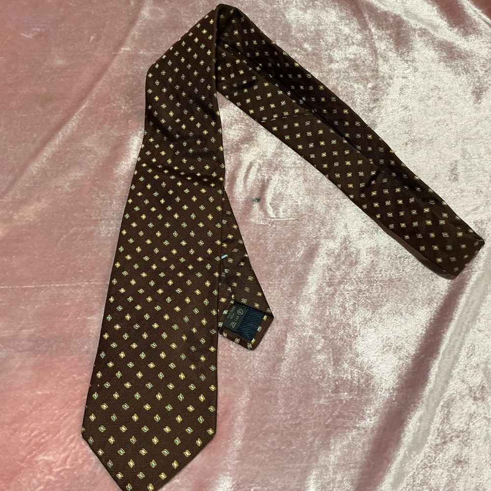 Elegant Brown Patterned Tie antica cravatteria vintage dad